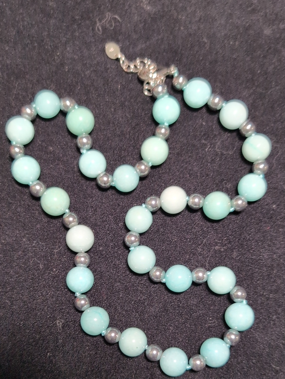 Howlite and Chrome Bead Necklace